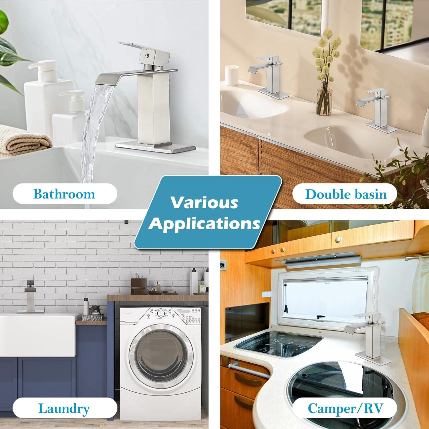 1 Single-handle Bathroom Faucet with Drain Assembly