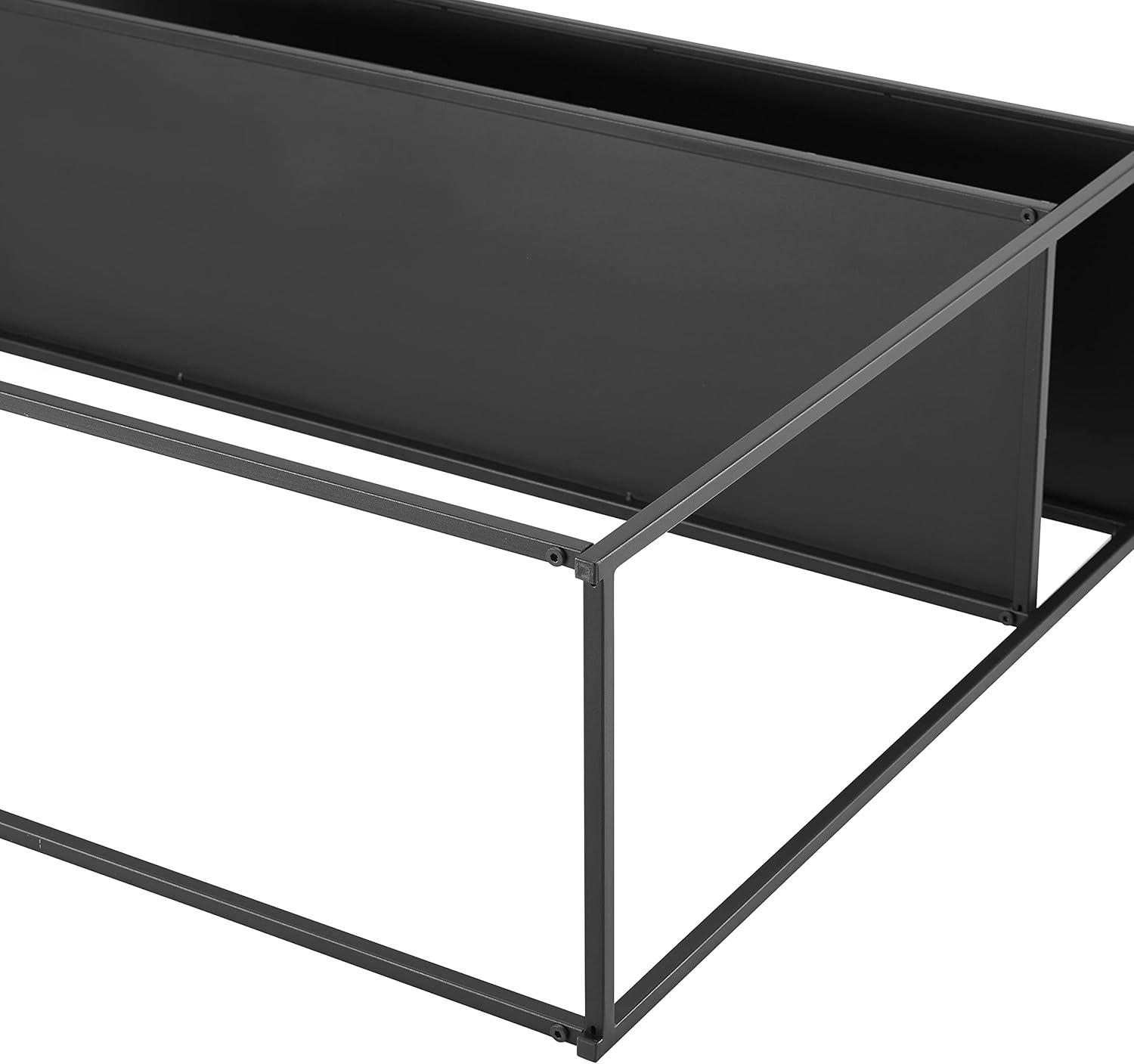 Braxton Console Table Matte Black - Crosley: Slim Steel Sofa Table, Industrial Modern Style, Open Shelf