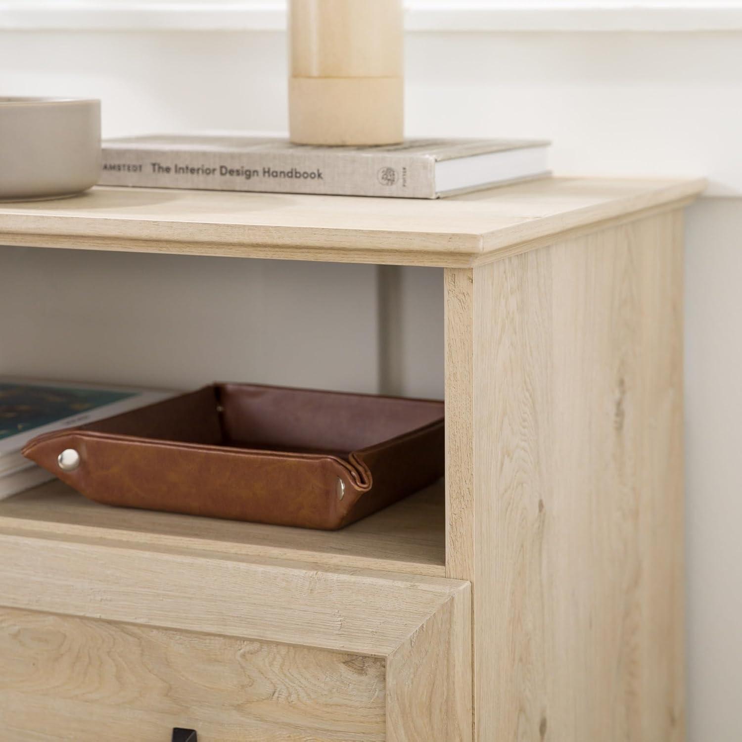 Clyde Classic 2-Drawer Bedroom Nightstand in White Oak