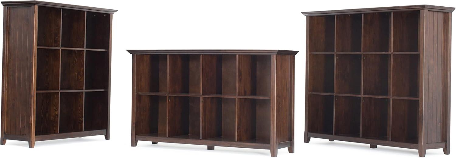 Brunette Brown Solid Wood 9-Cube Bookcase and Storage Unit