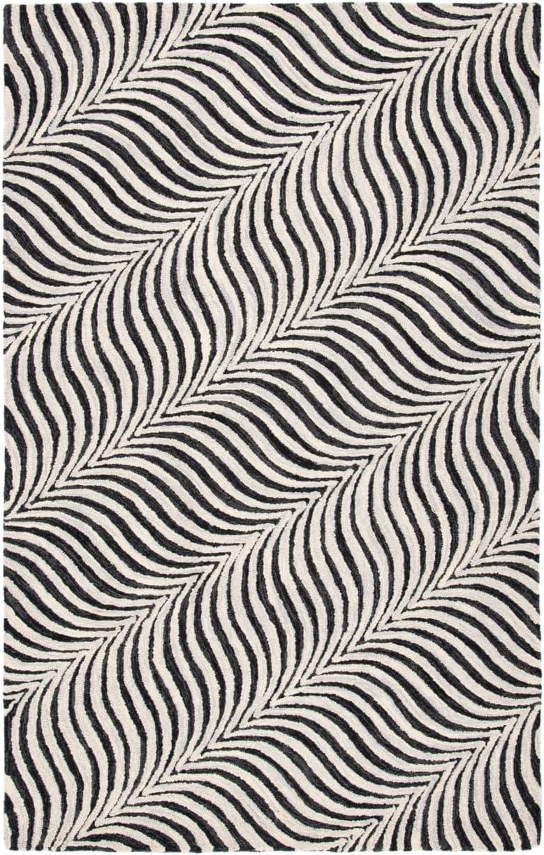 Metro MET456 Hand Tufted Area Rug - Black/Beige - 4'x6' - Safavieh.