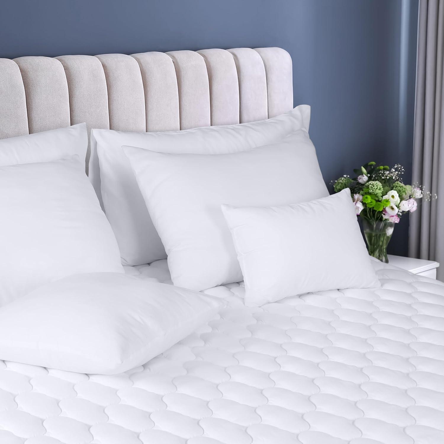 White Quilted Waterproof Queen Mattress Protector Pad