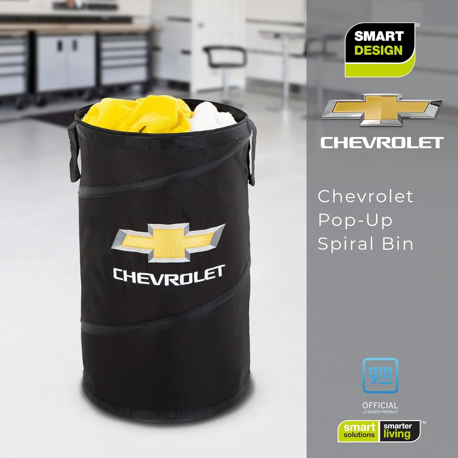 Pop-Up Spiral Laundry Hamper Bag Heavy Duty Polyester - Holds 2 Loads - 15 x 25 inch  - (Black) - Chevy
