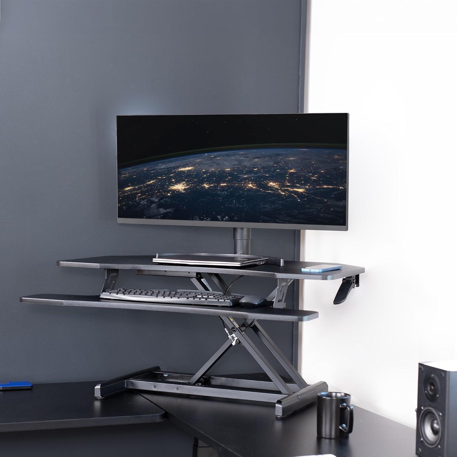 Black Corner Desk Riser