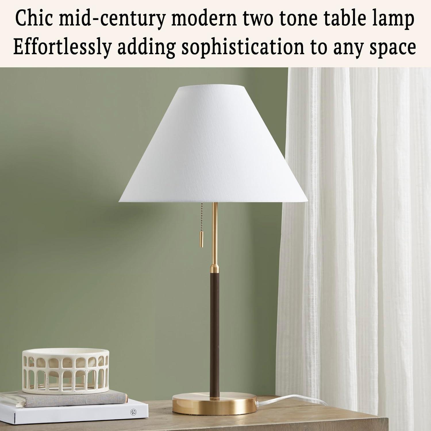 Bromley Mid-century Two Tone Pull-Chain Table Lamp