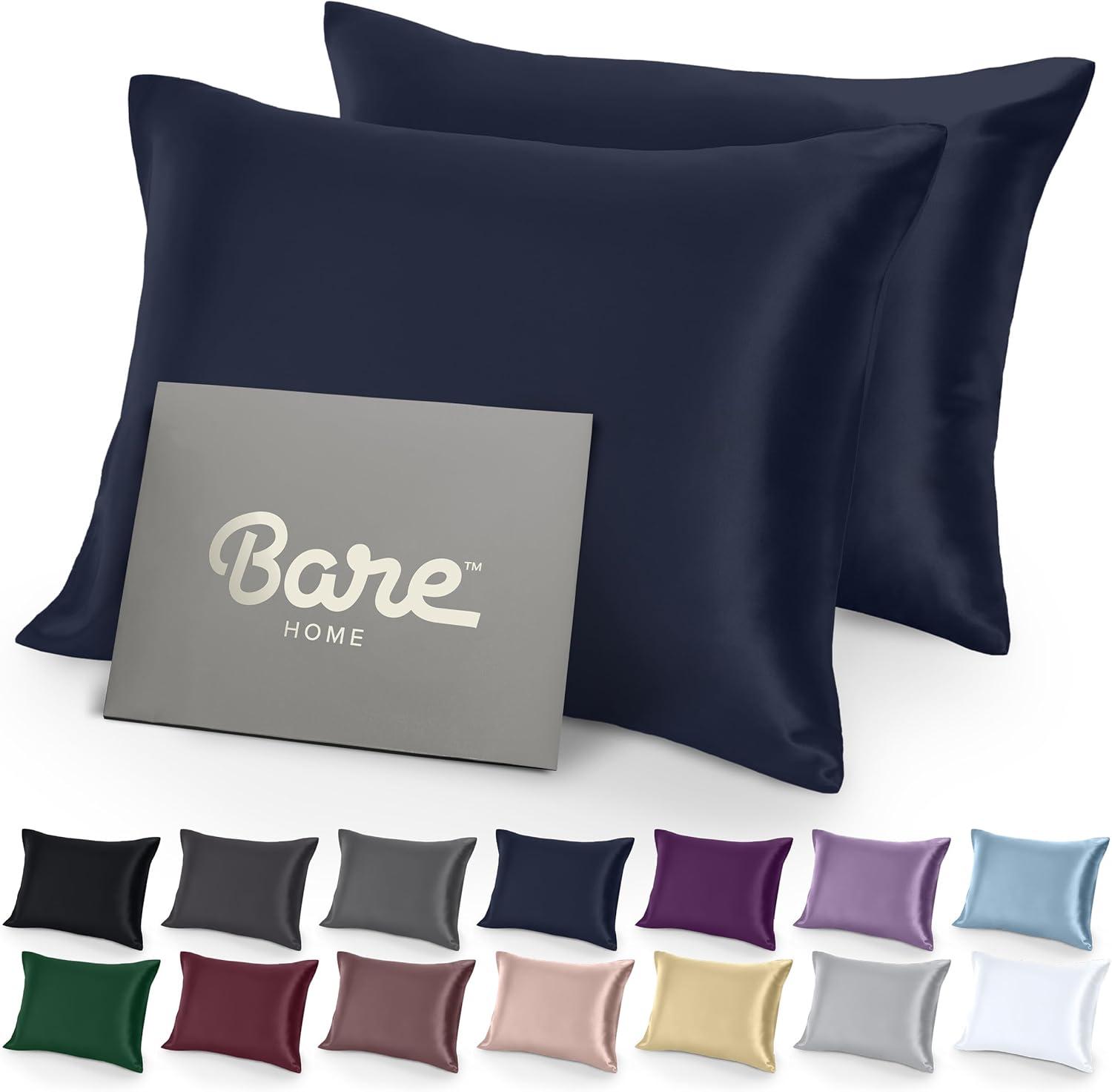 2 Pcs Satin Pillowcase Set for Hair and Skin by Bare Home