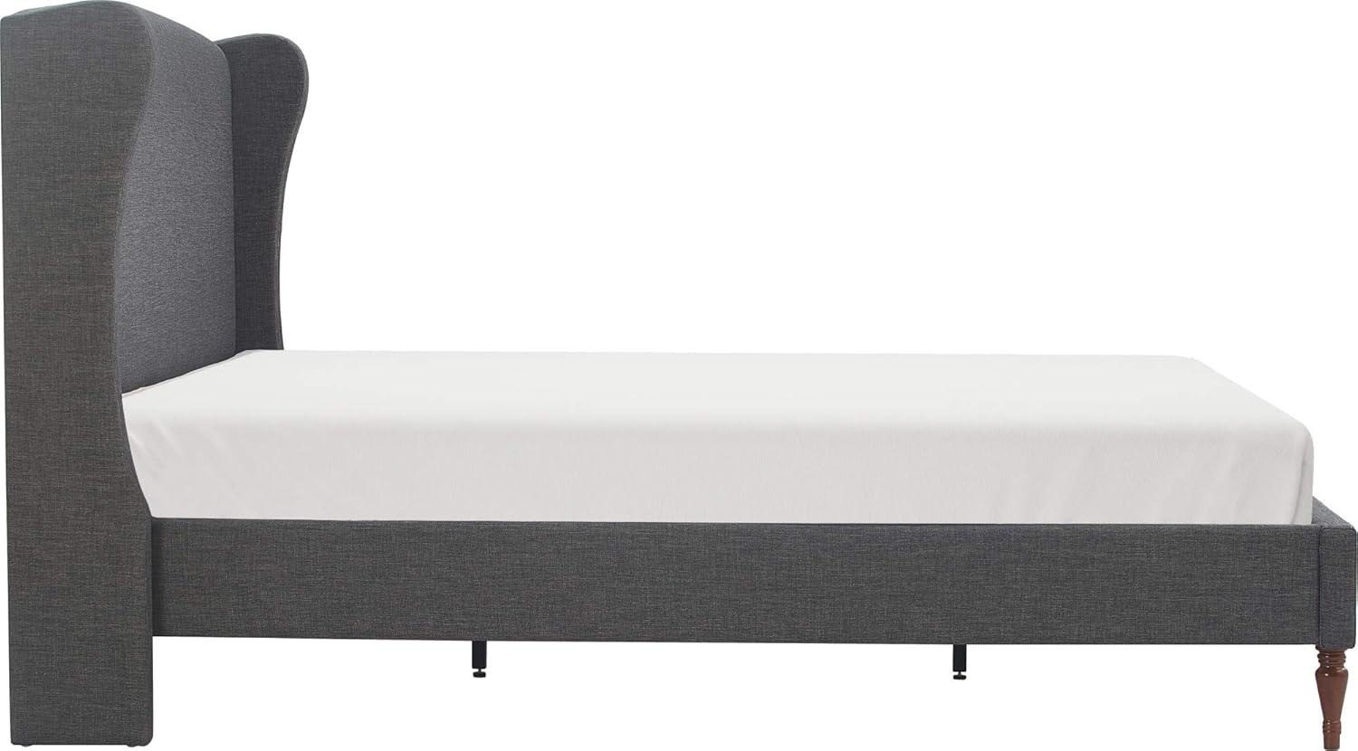 Queen Elmhurst Upholstered Wing Bed Frame Gray - Finch