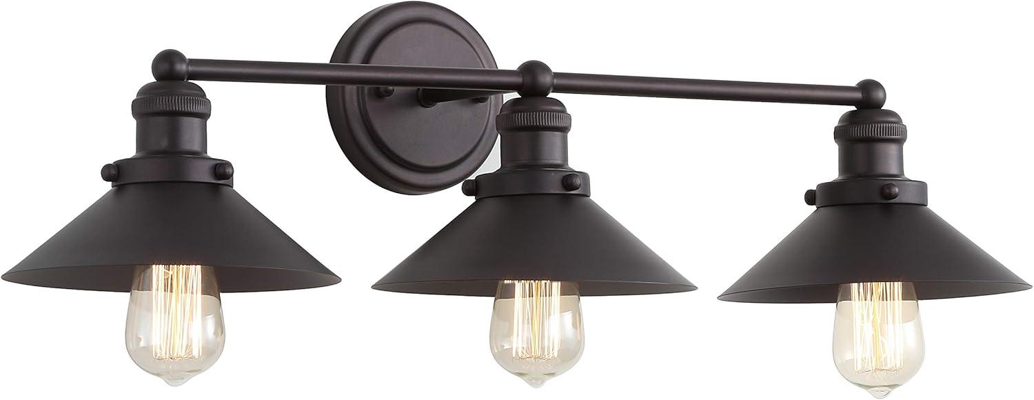 Elegant July Oil-Rubbed Bronze 3-Light Vanity Sconce with Clear Shade