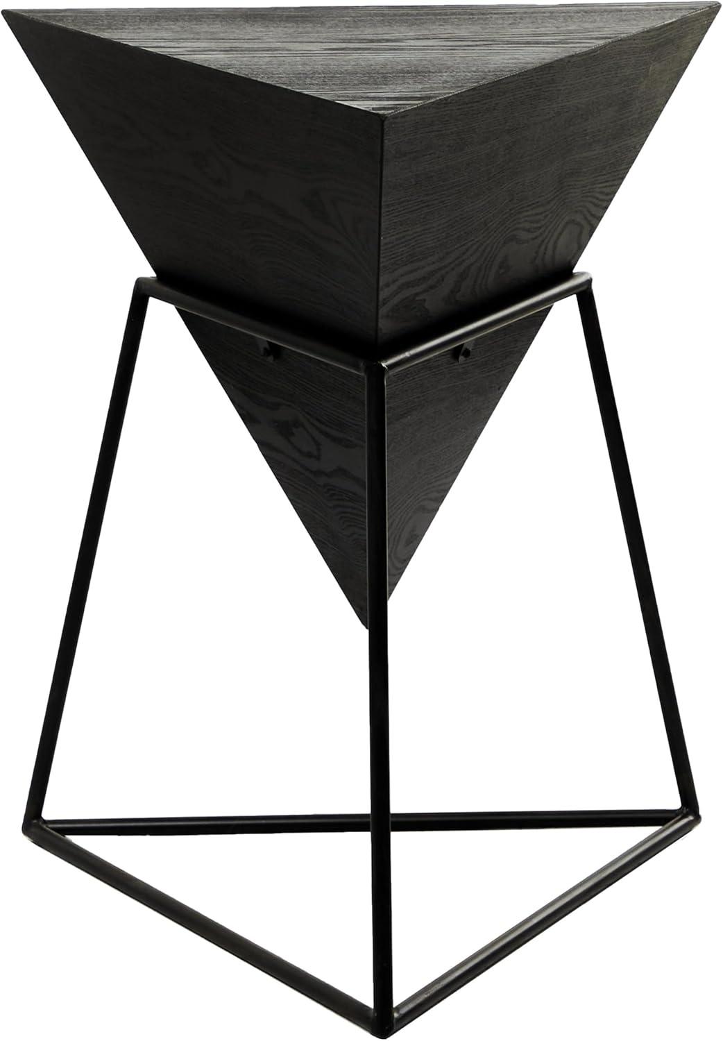 Modern Triangular Accent Table Gray - Olivia & May: Chic Side Table, Metal Frame, Wood Top, Easy to Clean