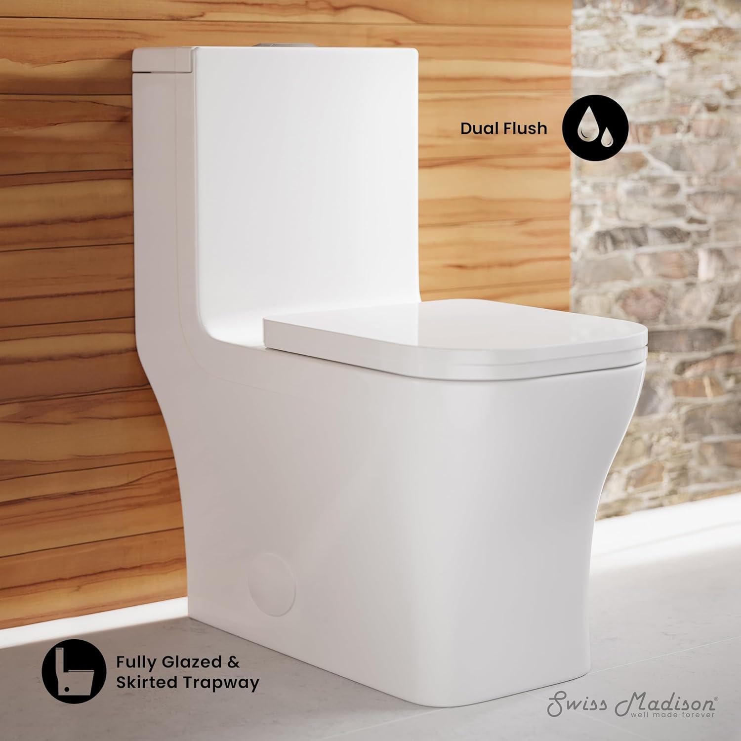 Swiss Madison Concorde One-Piece Square Toilet Dual-Flush 1.1/1.6 gpf