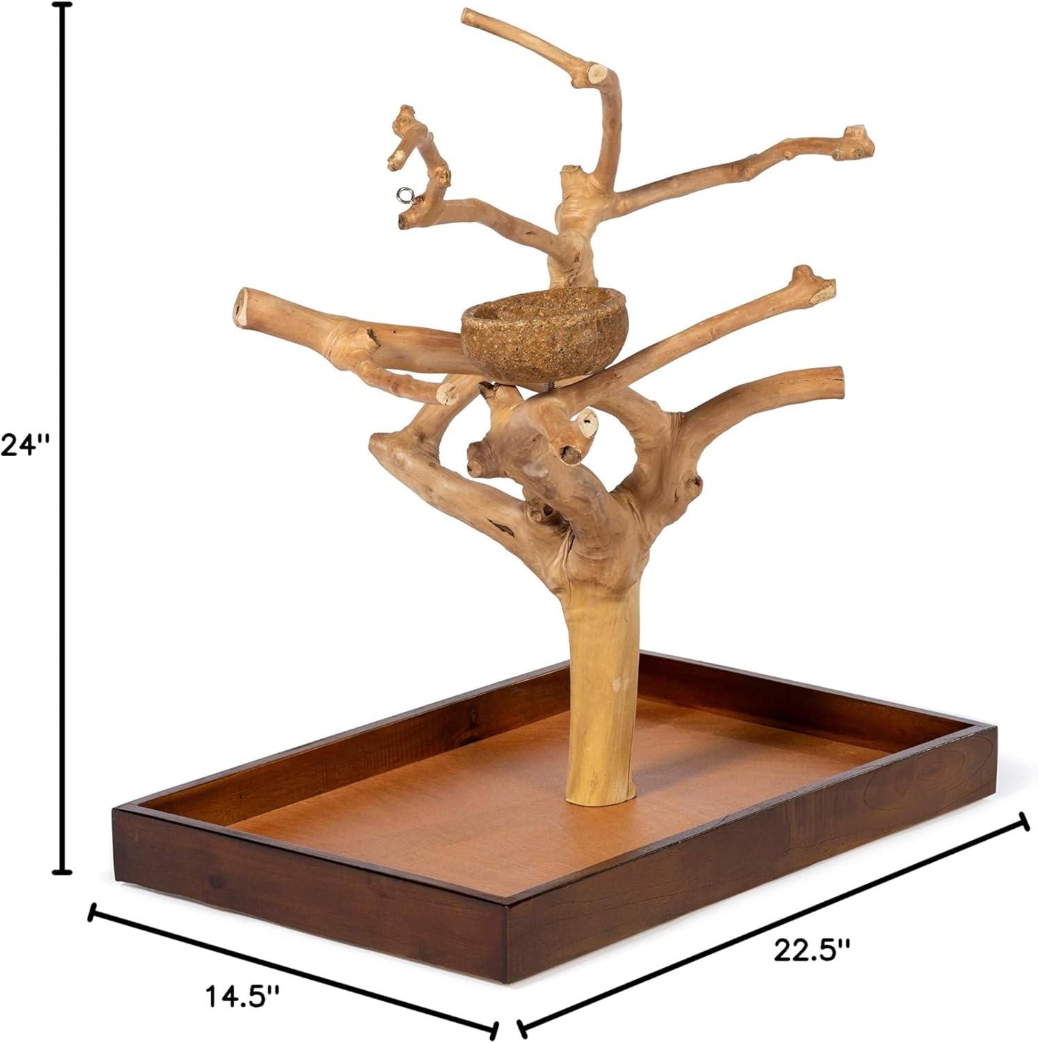 Prevue Pet Products Coffeawood Java Tree Minis Medium Table Top Playstand Perch, Natural Brown Wood 22634