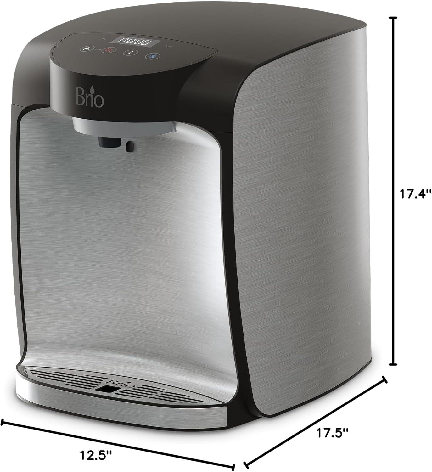 Brio Stainless Steel 2-Stage Bottleless Countertop Water Cooler