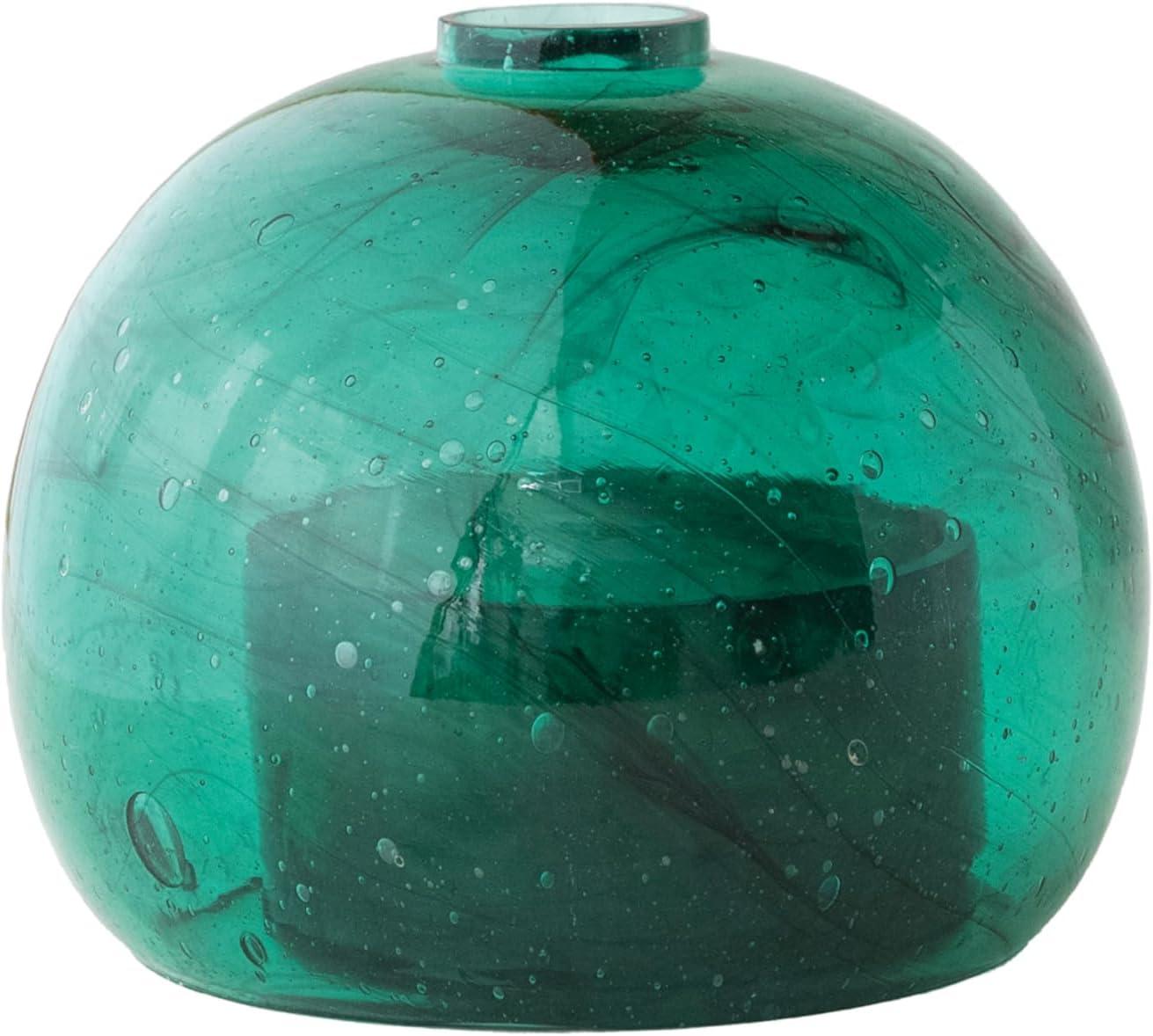 Creative Co-Op Glass Tealight Holder with Cloche, Teal