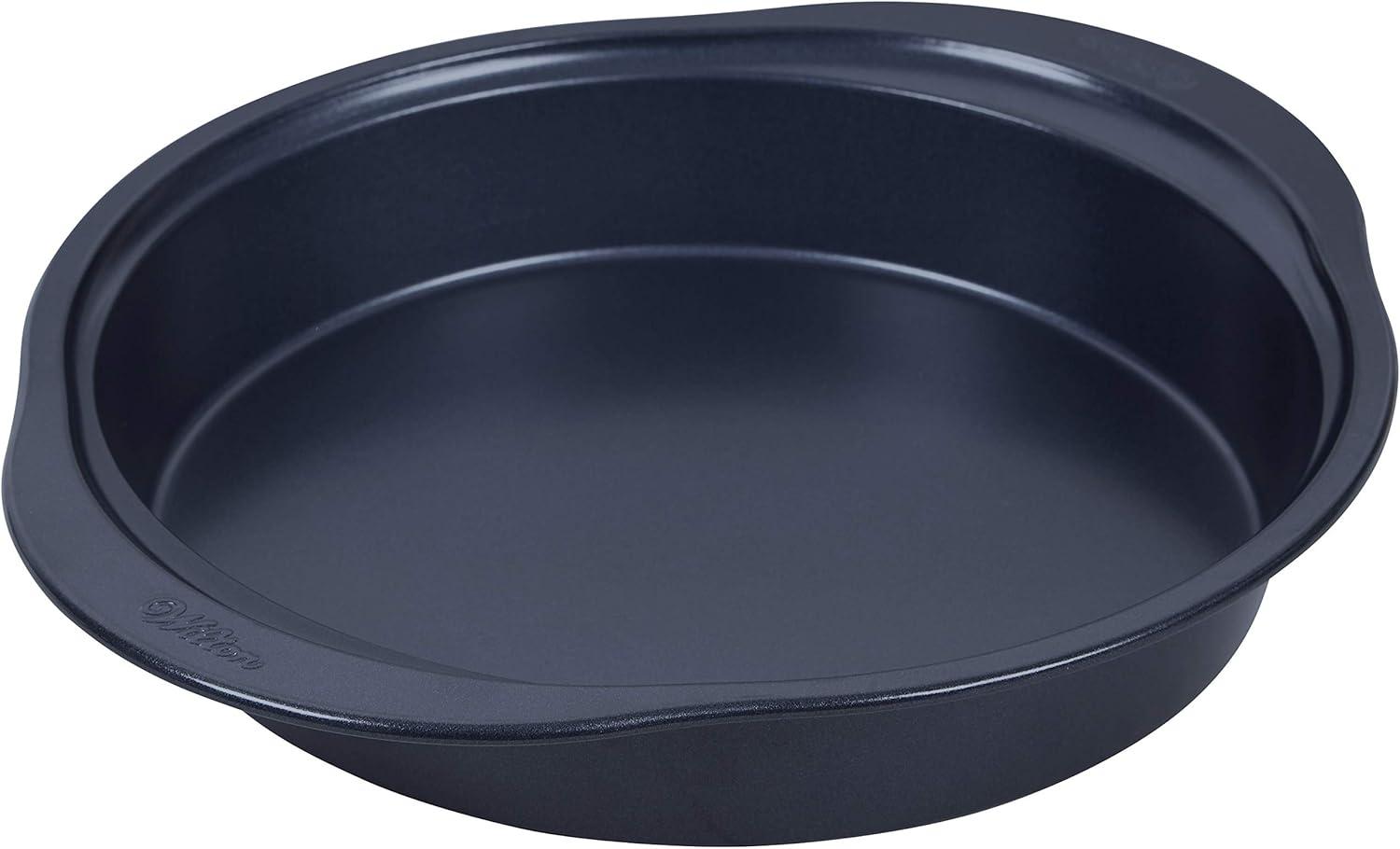 Navy Blue Diamond-Infused Non-Stick Round Baking Pan, 9-inch