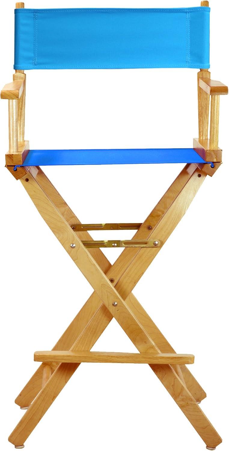 Casual Home 30" Director's Chair Natural Frame-Turquoise Canvas