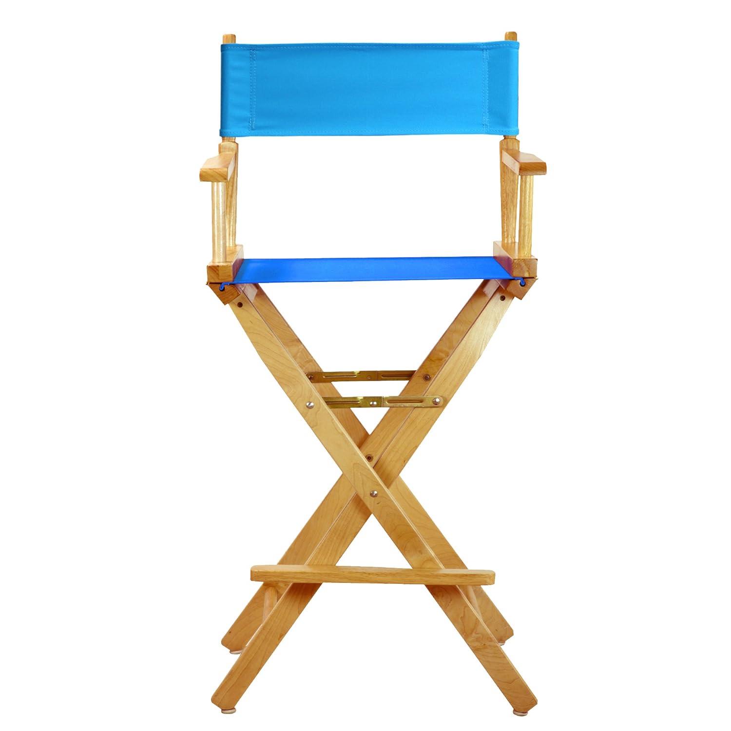 Casual Home 30" Director's Chair Natural Frame-Turquoise Canvas