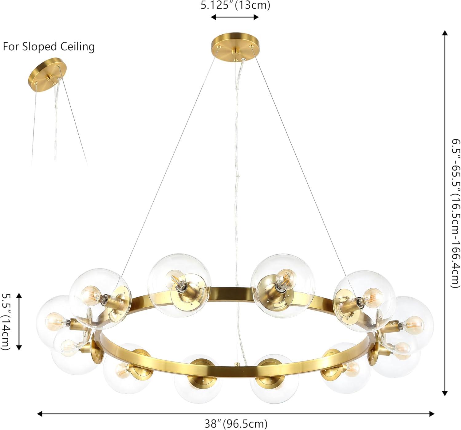 Rylian 12 Light 38" Chandelier - CHA4063 - Brass - Safavieh