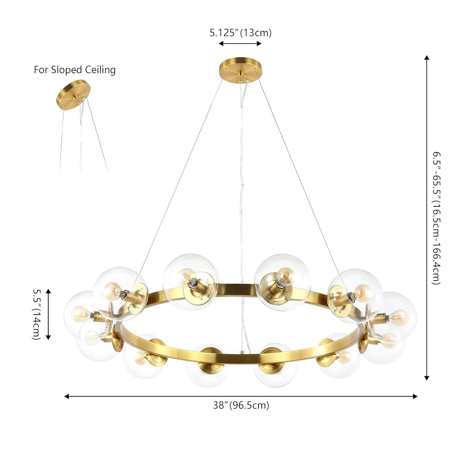 Rylian 12 Light 38" Chandelier - CHA4063 - Brass - Safavieh