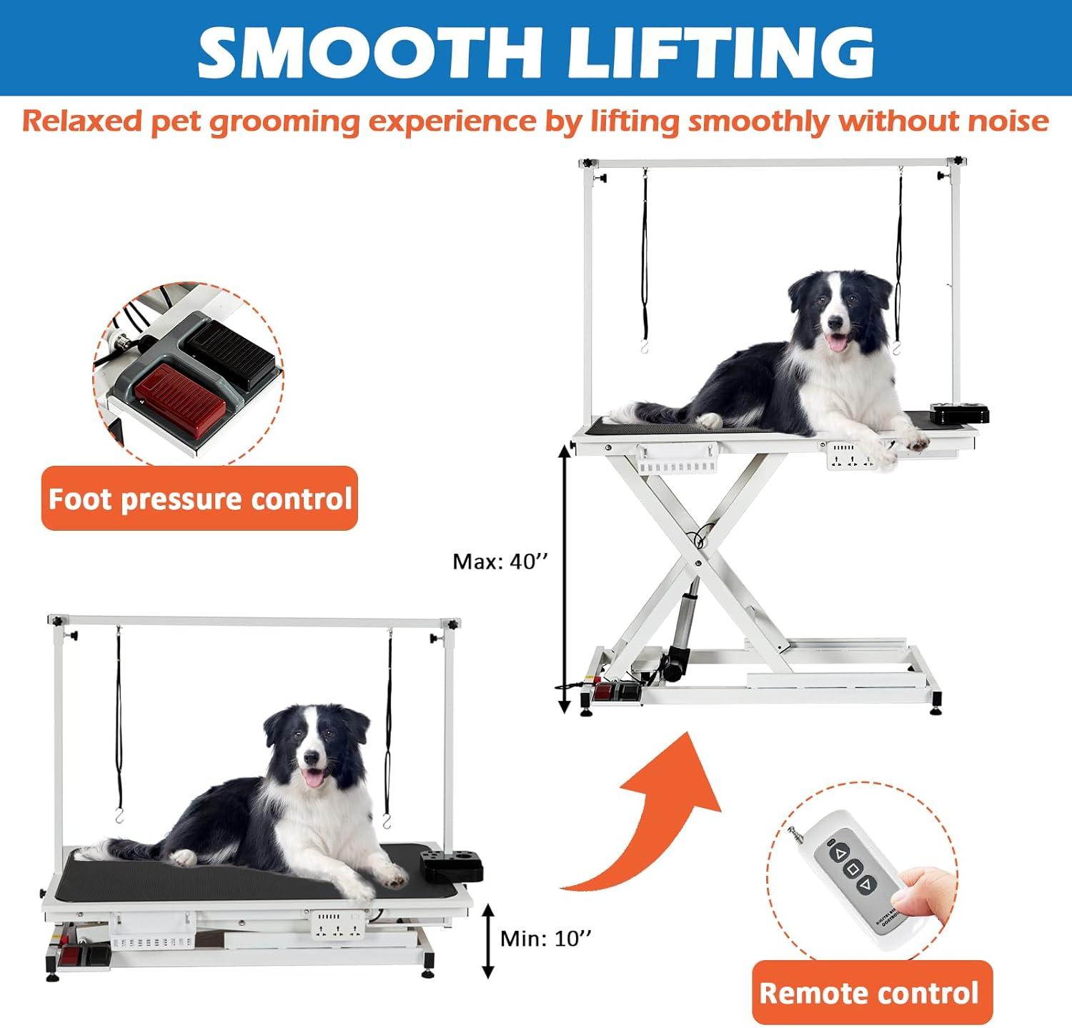 babevy 50'' Electric Dog Grooming Table, Heavy Duty, Height Adjustable Pet Grooming Table | Wayfair