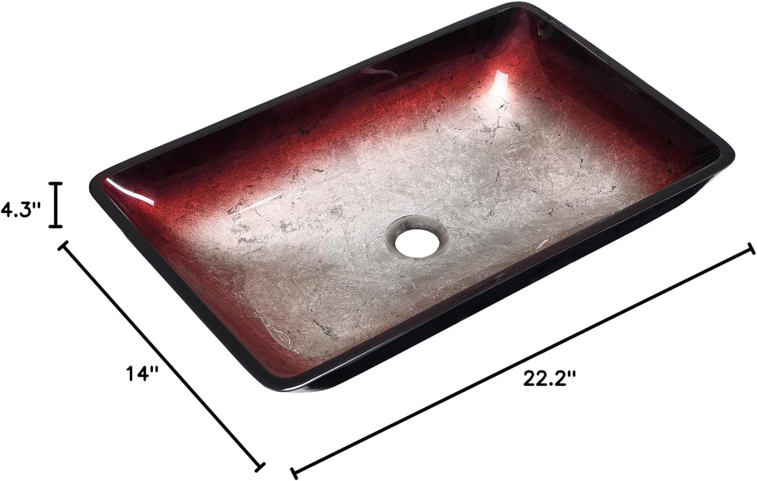 Cascade Rectangular Glass Vessel Sink with Faucet