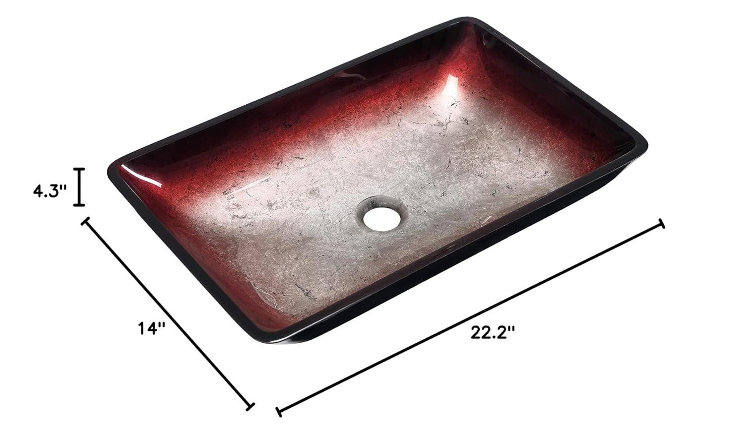 Cascade Rectangular Glass Vessel Sink with Faucet