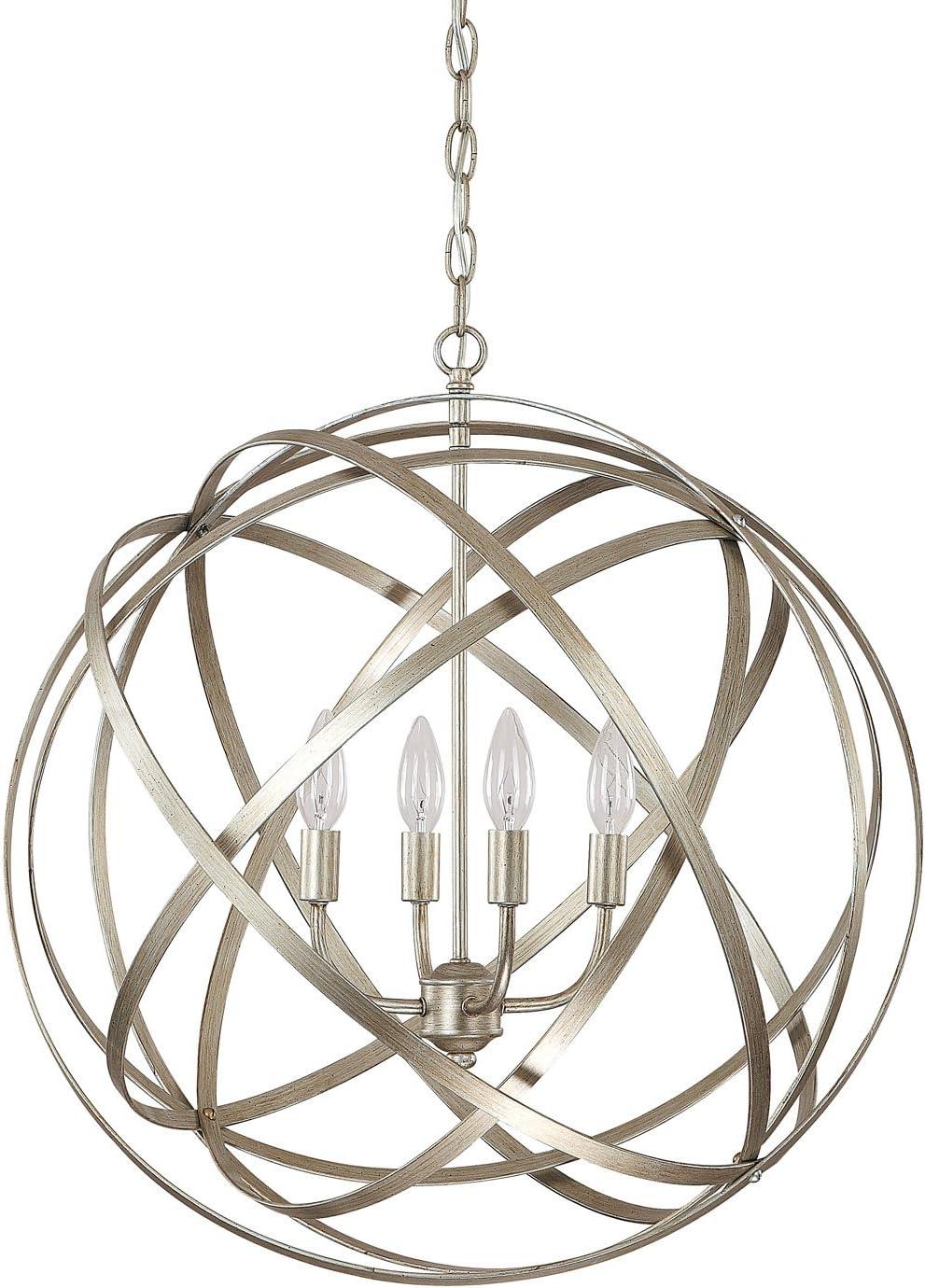 Avant-Garde Winter Gold 4-Light Pendant with Matte Black Accents