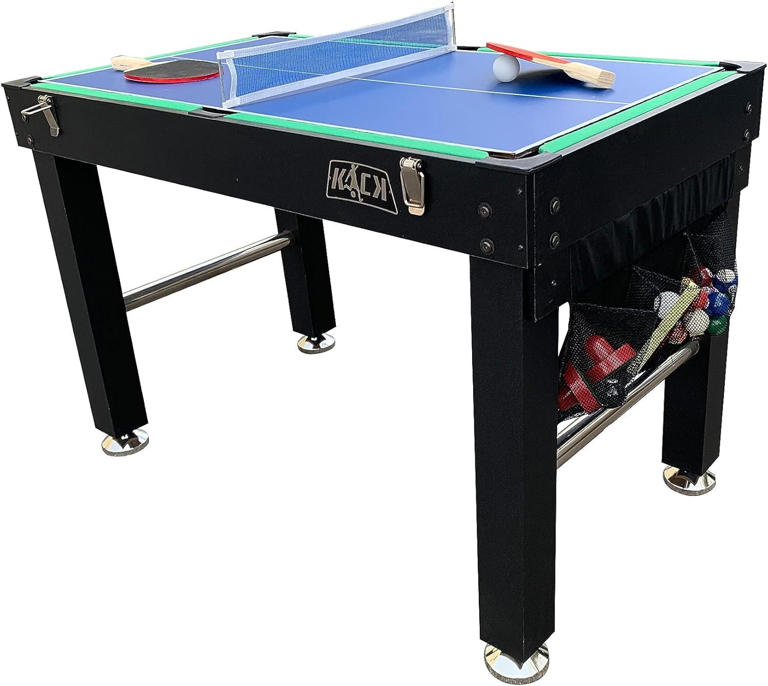 KICK Foosball Tables KICK Quad 48″ 4-in-1 Multi Game Table Combo Arcade Set for Home, Game Room, Friends & Family