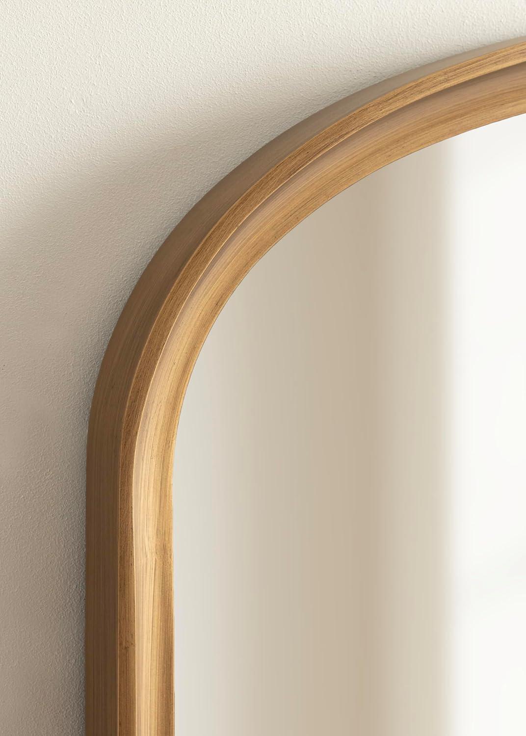 24"x36" Hatherleigh Basket Arch Wall Mirror Gold - Kate & Laurel All Things Decor: Durable Wooden Frame, No Assembly Required
