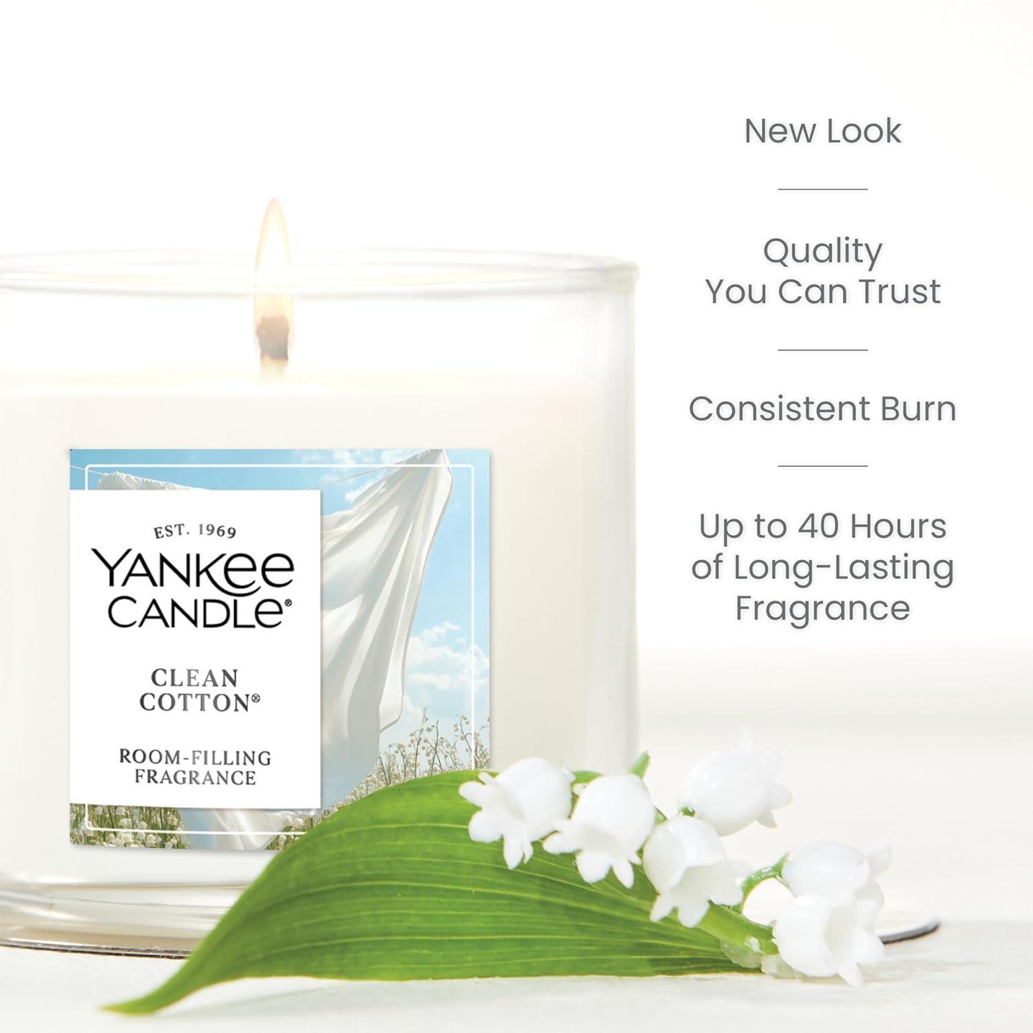 YANKEE CANDLE Signature Clean Cotton Scented Tumbler Candle