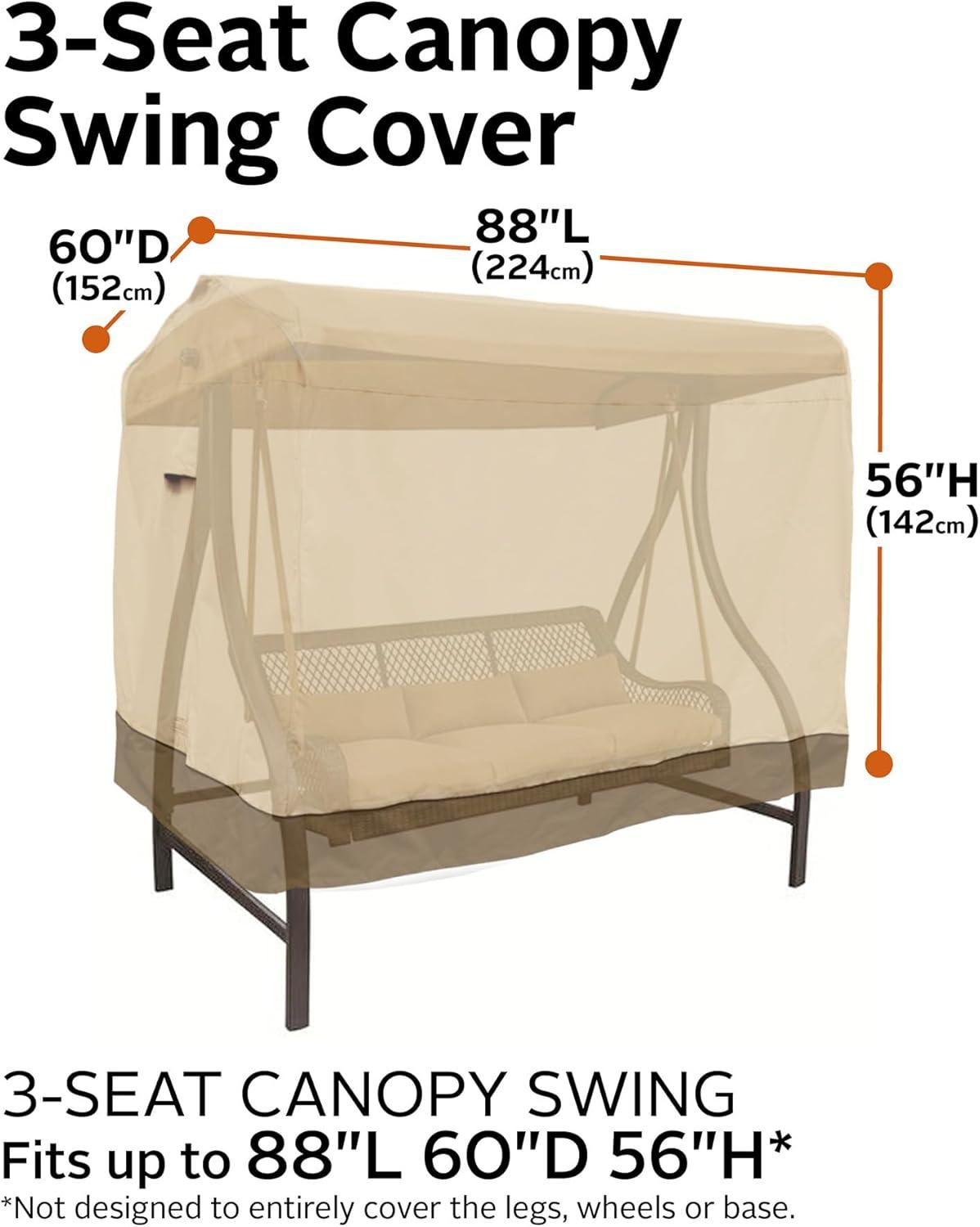 Beige and Brown Water-Resistant Canopy Swing Cover