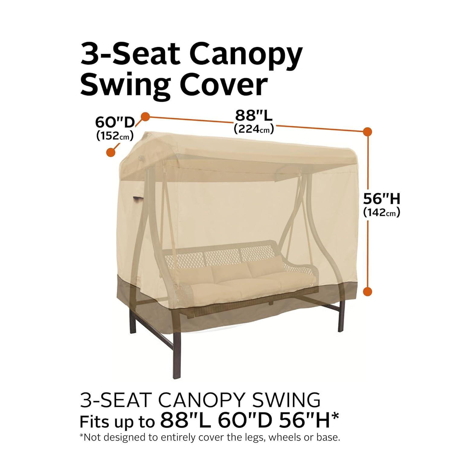 Beige and Brown Water-Resistant Canopy Swing Cover