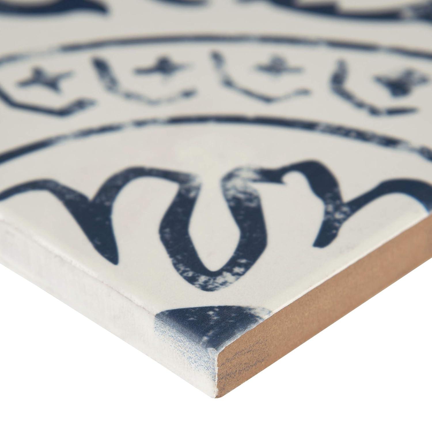 Ackland Amara 8" x 8" Encaustic Look Matte Porcelain Floor & Wall Tile