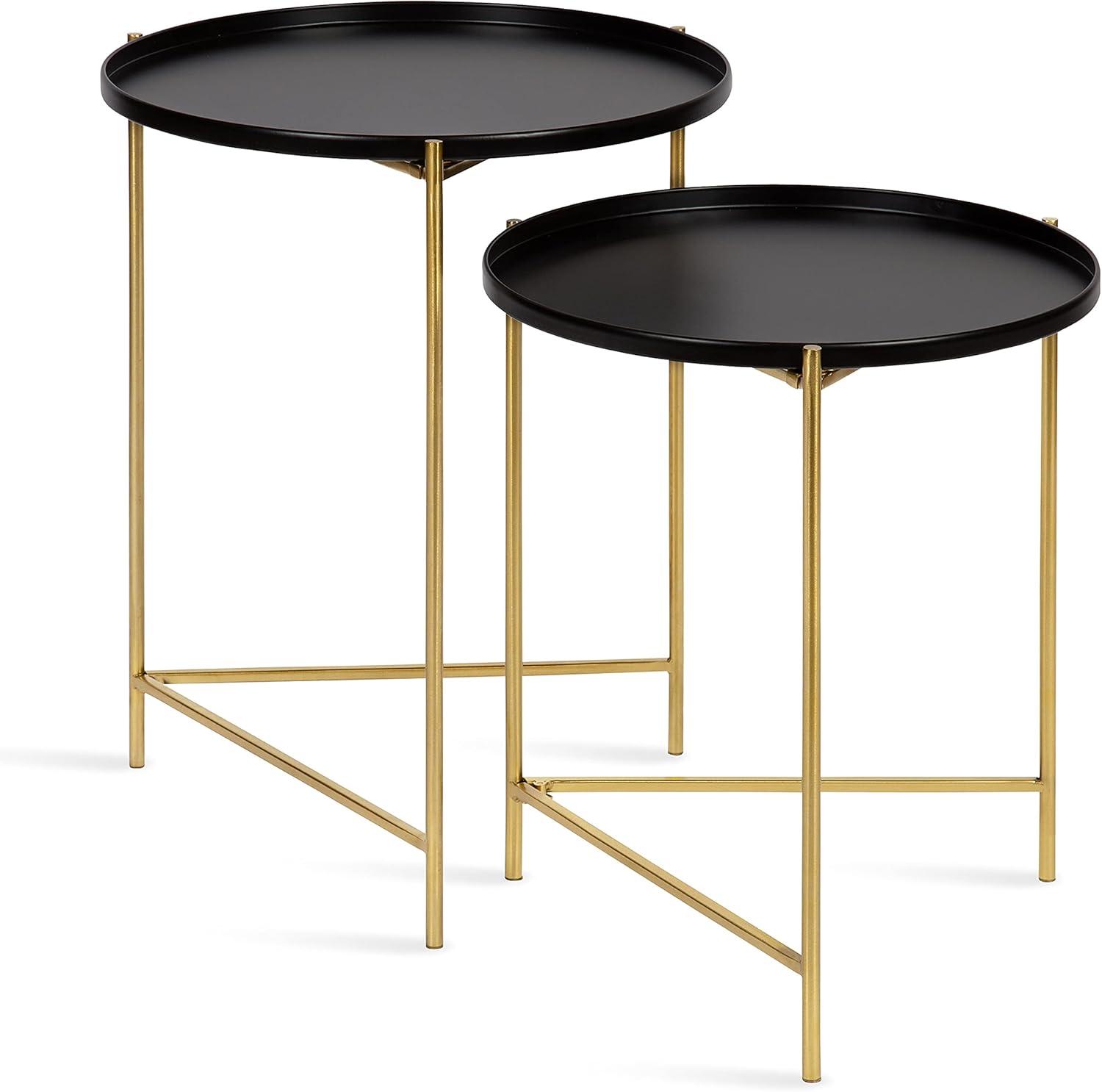 Kate and Laurel Ulani Round Metal Accent Table Set