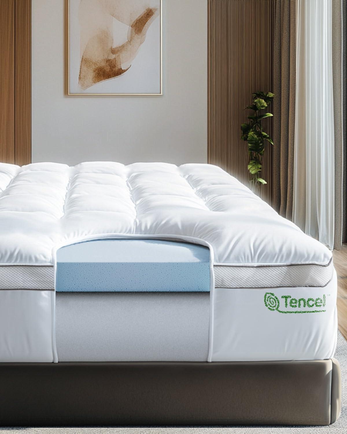 Full 4-Inch White Gel Memory Foam Mattress Topper