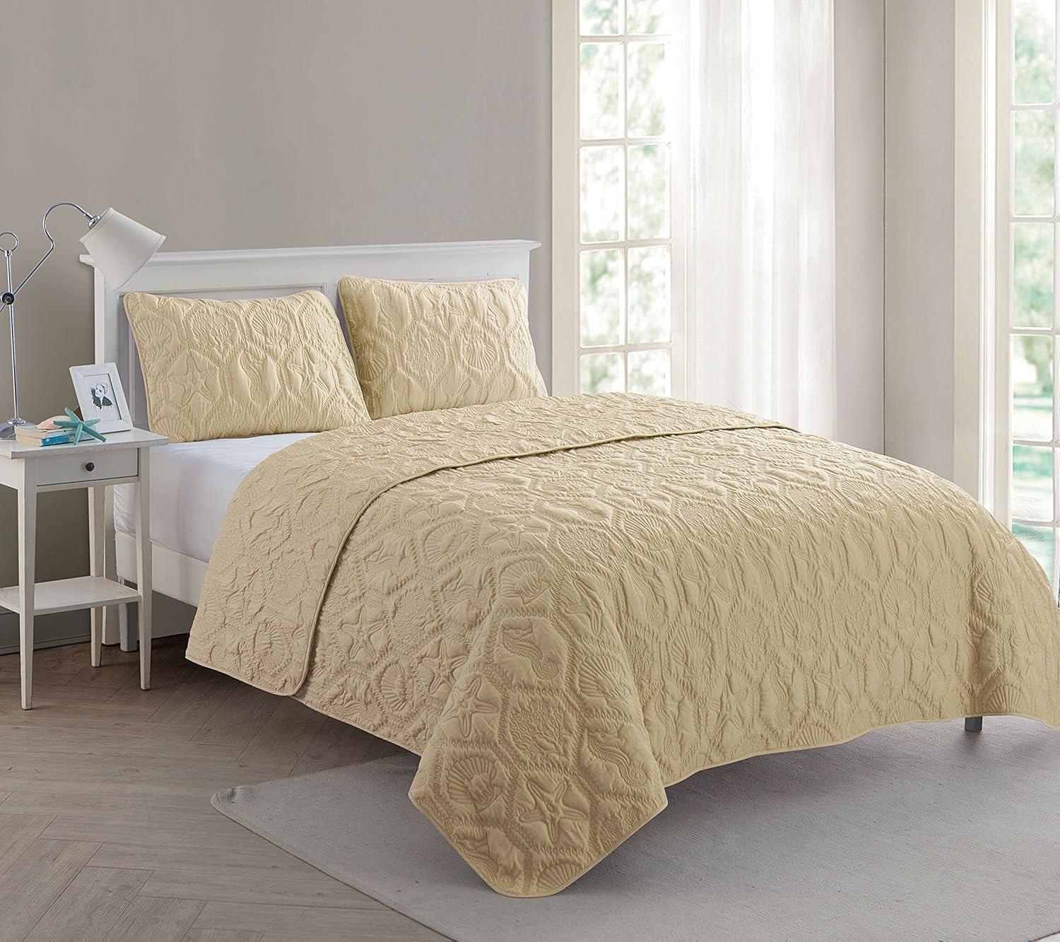 VCNY Shore 3-Piece Embossed Quilt Set