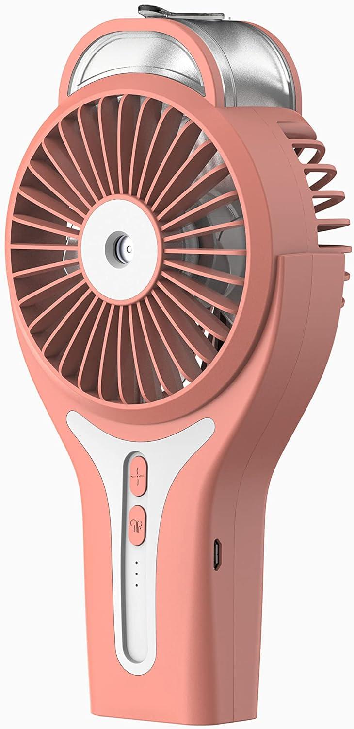 Sunneday 3" Portable Misting Fan in Coral Bell