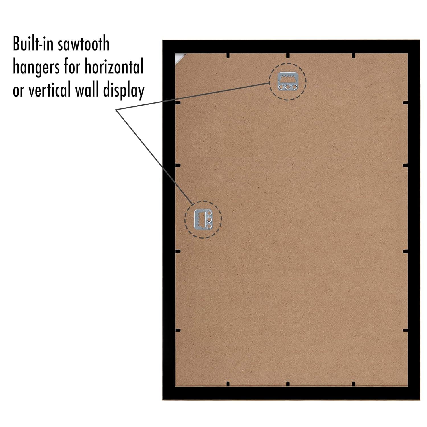 Americanflat A3 Picture Frame with Shatter-Resistant Glass - Set of 2 - 11.7x16.5 Frame with Engineered Wood - Signature Collection - Black