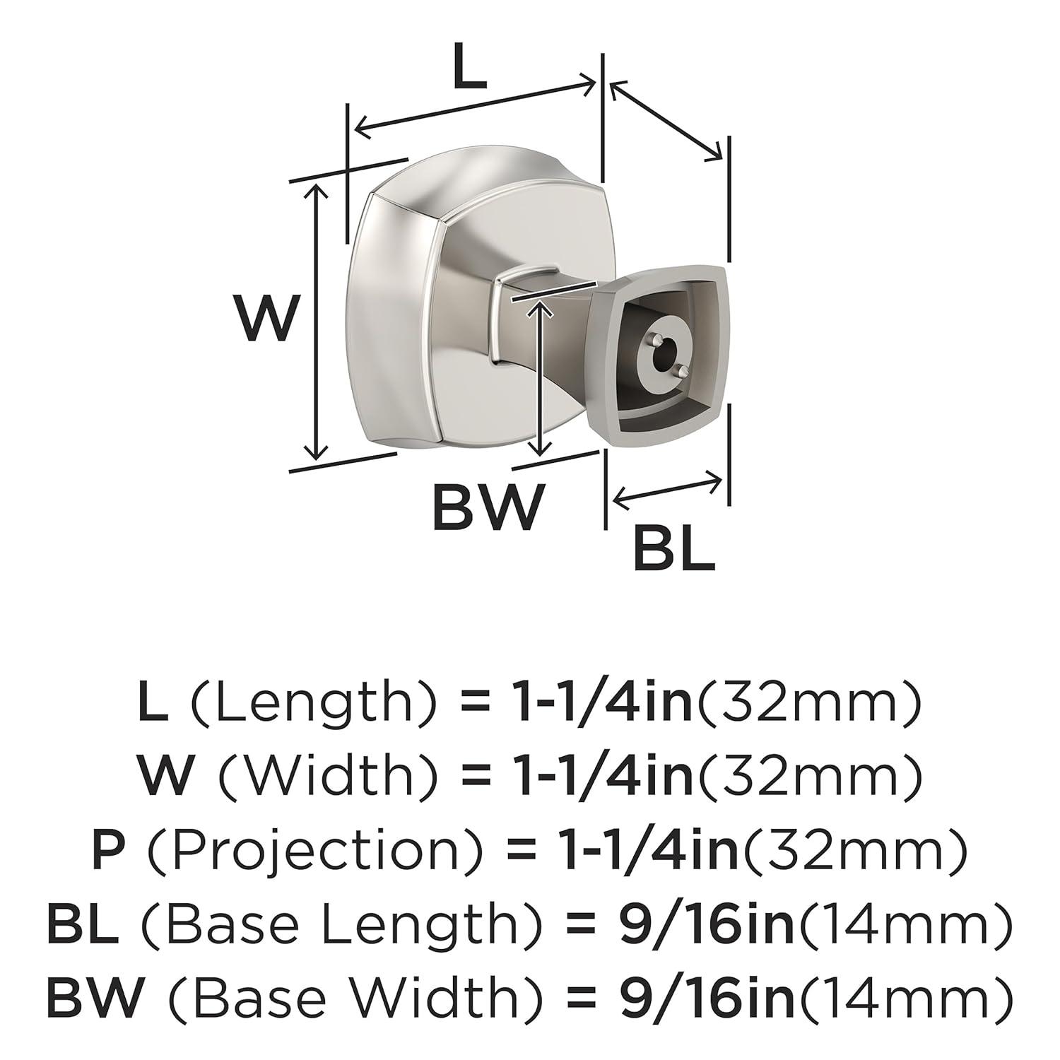 Amerock Stature 1-1/4 inch (32mm) Length Polished Nickel Cabinet Knob