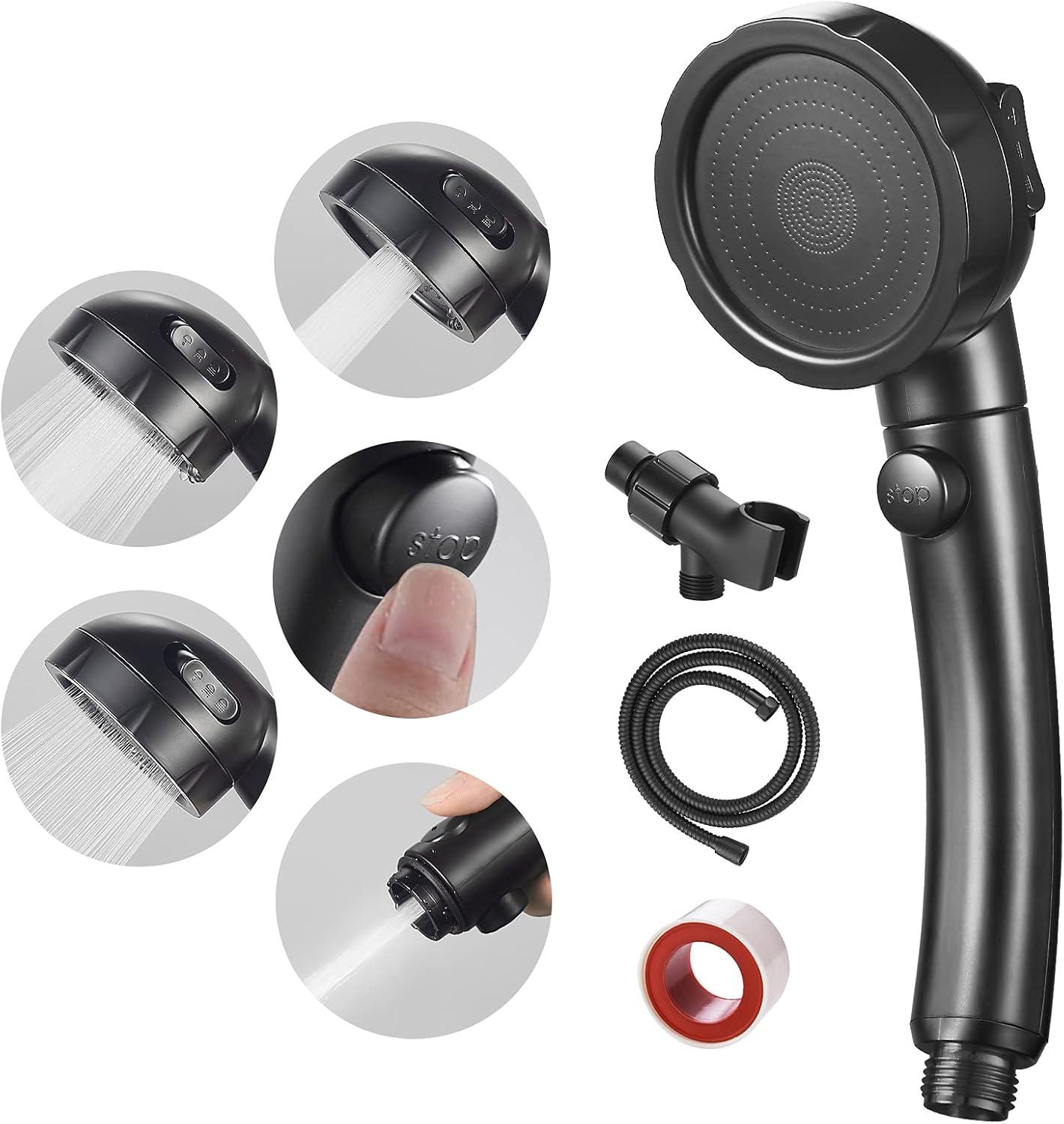 High Pressure Handheld Shower Head with ON/OFF Pause Switch, 3 Spray Modes Shower Head