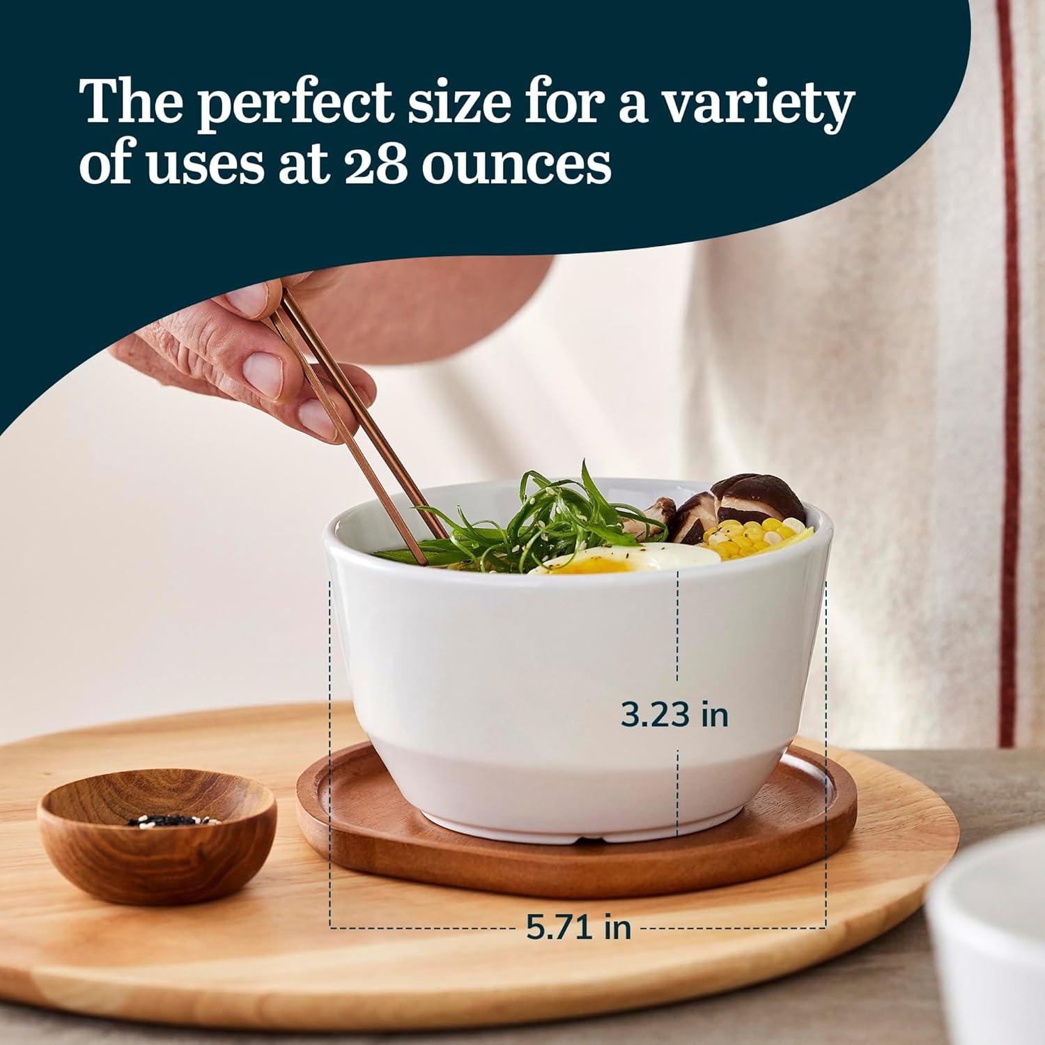 Austin Libbey 28-Ounce Porcelain Soup Salad Bowl, Set Of 4