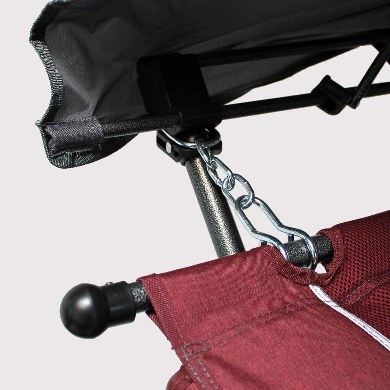 Red Folding Metal Framed Hammock with Retractable Canopy