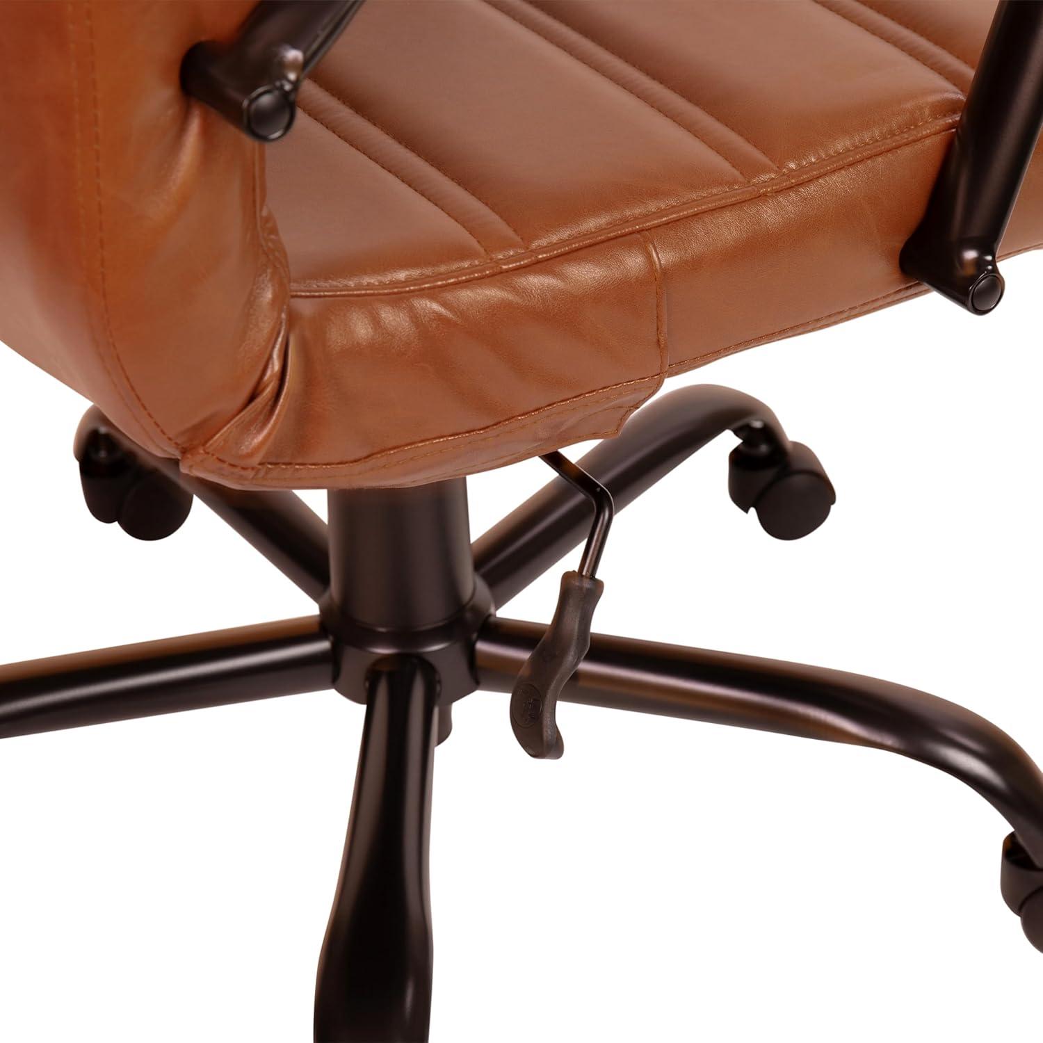 Mid-Back Executive Swivel Office Chair with Metal Frame and Arms