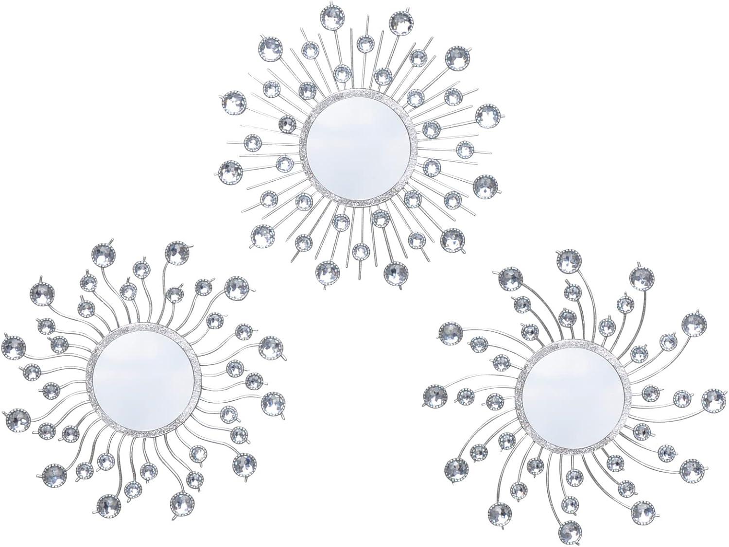 Mirror Wall Decor Metal Sun Mirror Home Decoration Wall Art Decorative Mirror Suitable for Living Room Bedroom Bathroom Entryway