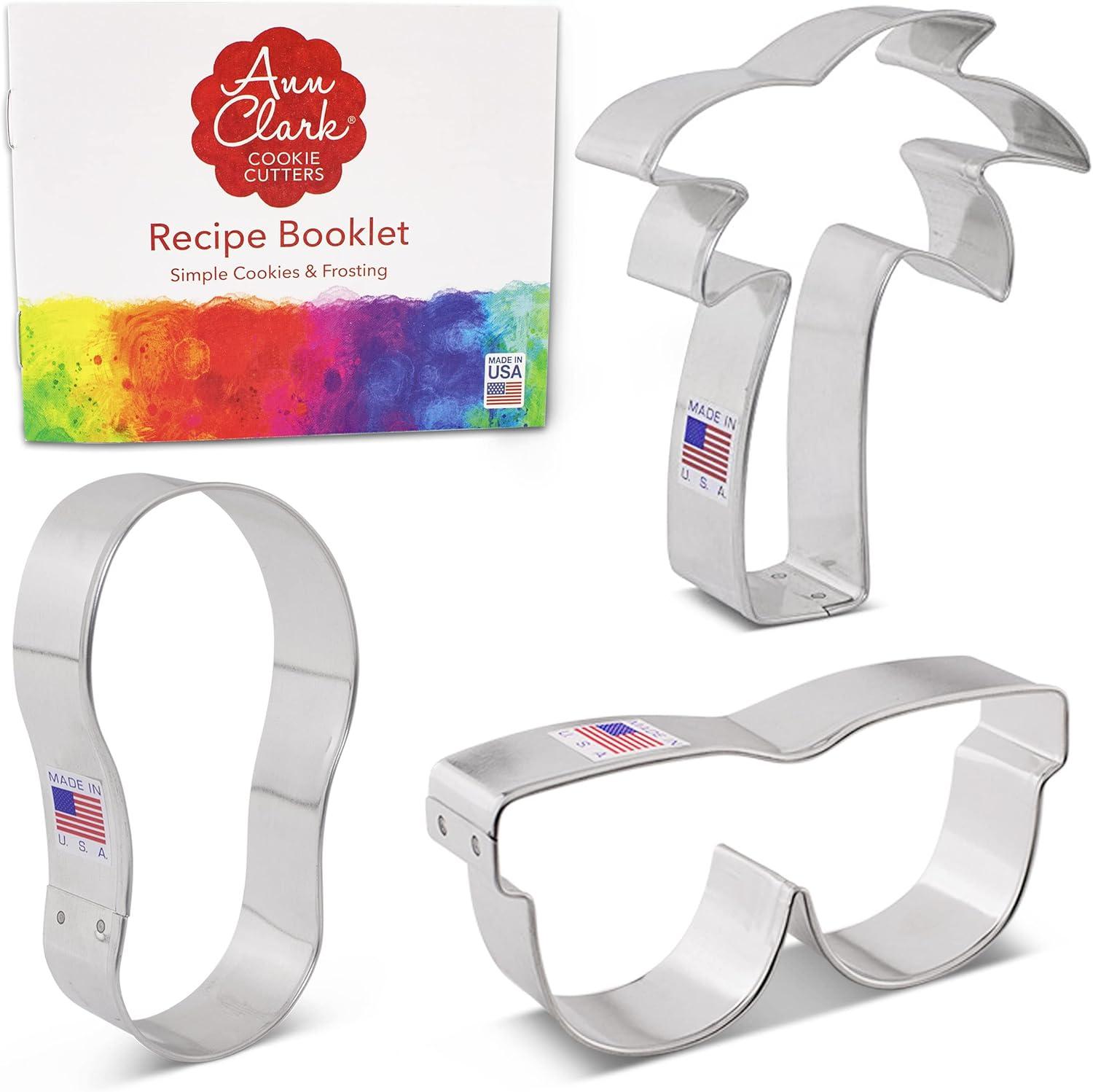 Ann Clark Summer Beach Cookie Cutter Set, 3-Piece, Made in USA