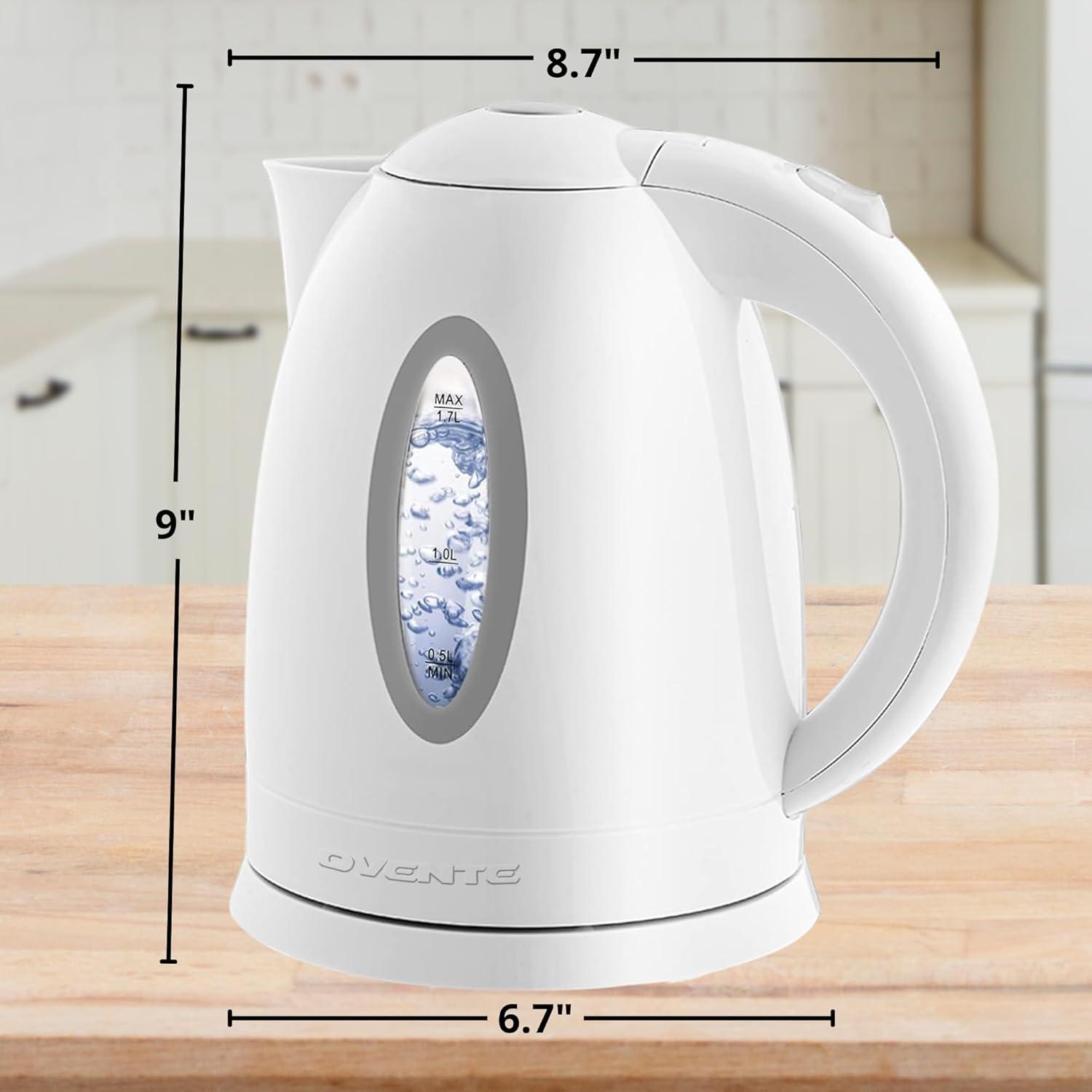 Ovente OVENTE 1.7 qt. Plastic Electric Tea Kettle