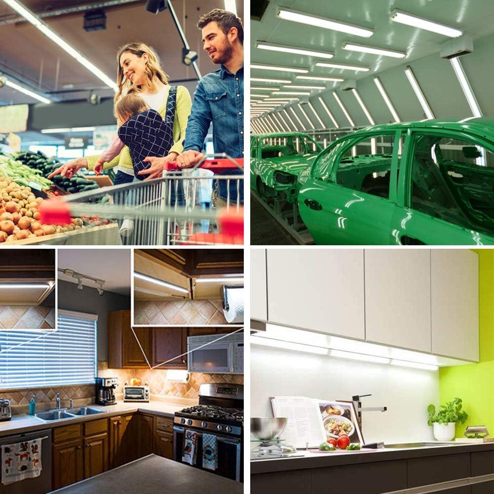 Airand LED Shop Lights for Garage 4FT with Plug, Utility Linkable LED Tube Light 5000K Under Cabinet Lighting,3600 LM LED Ceiling and Closet Light 36W, Corded Electric with ON/Off Switch