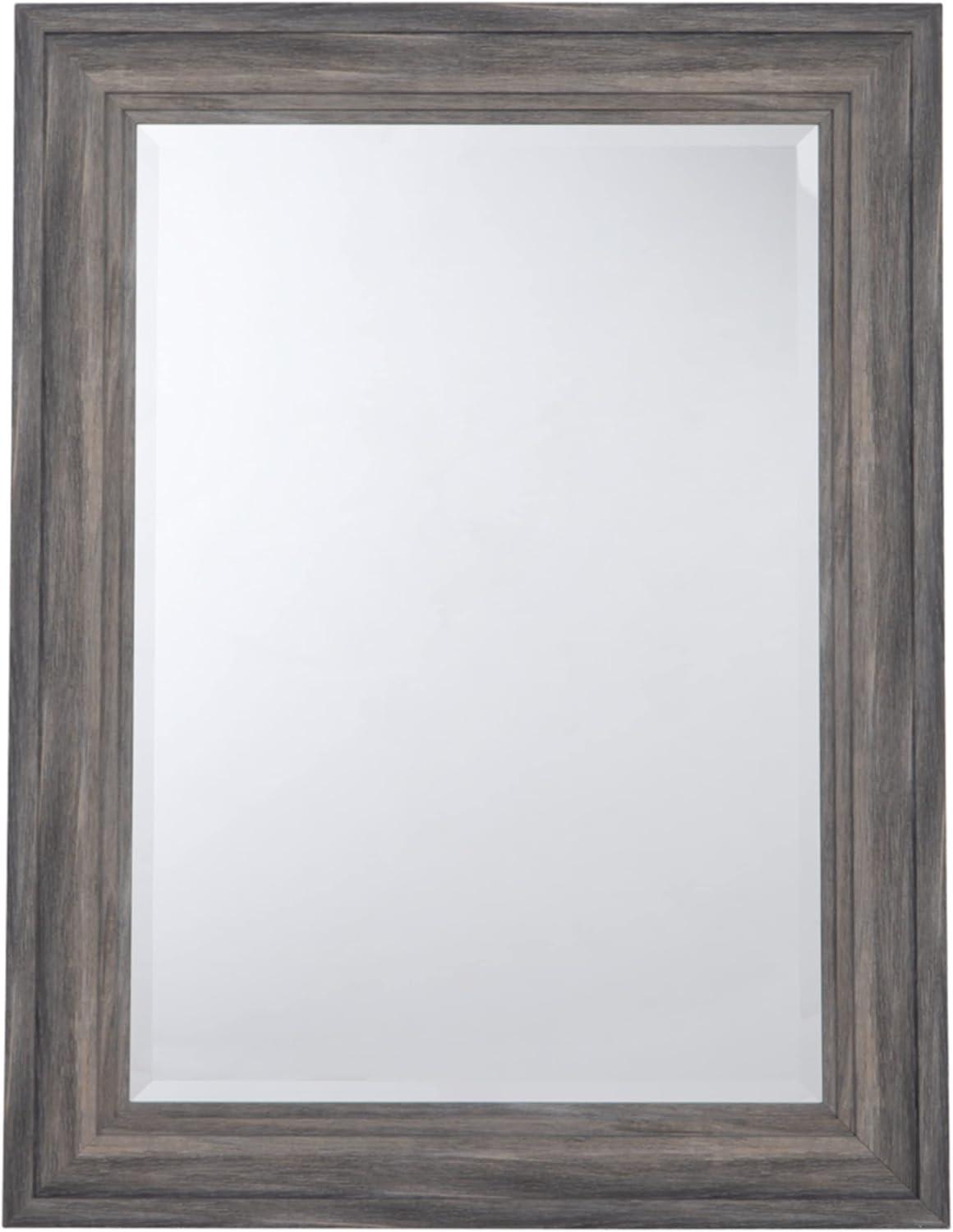 Antique Gray 30x40 Contemporary Rectangular Accent Mirror