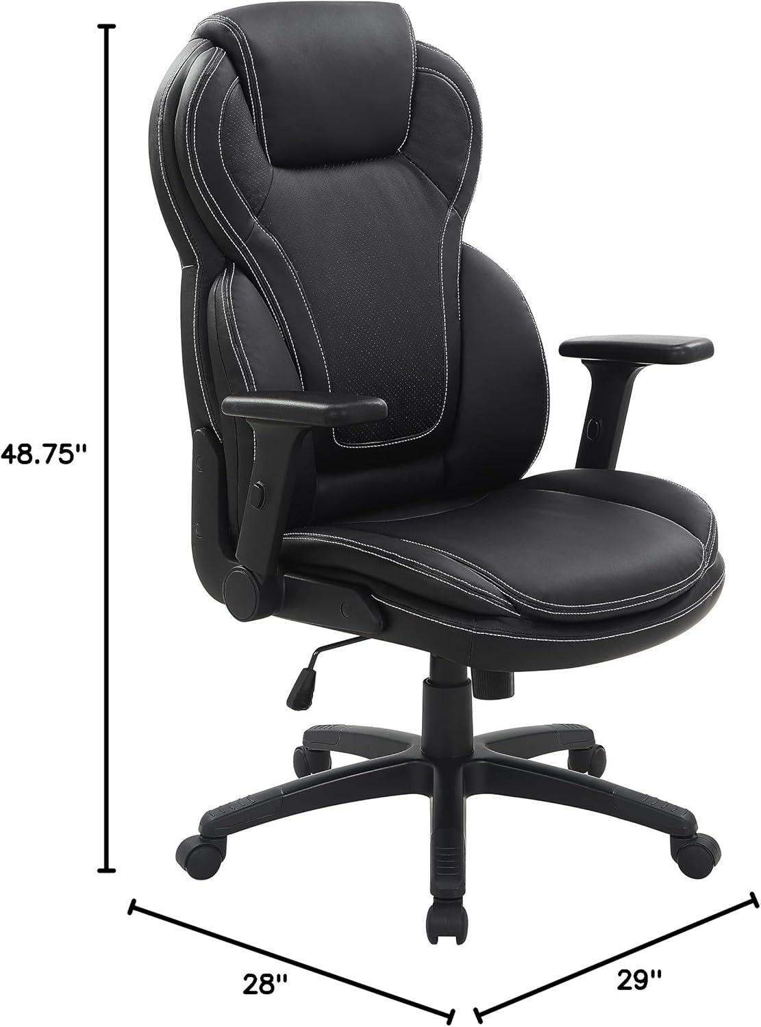 Executive High Back Black Bonded Leather Office Chair