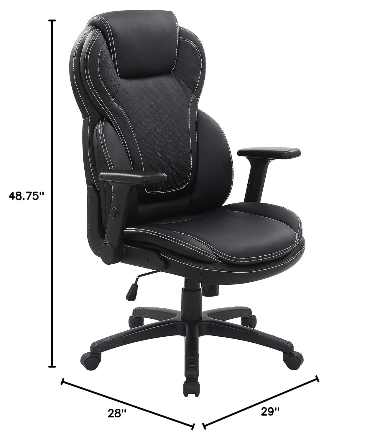 Executive High Back Black Bonded Leather Office Chair