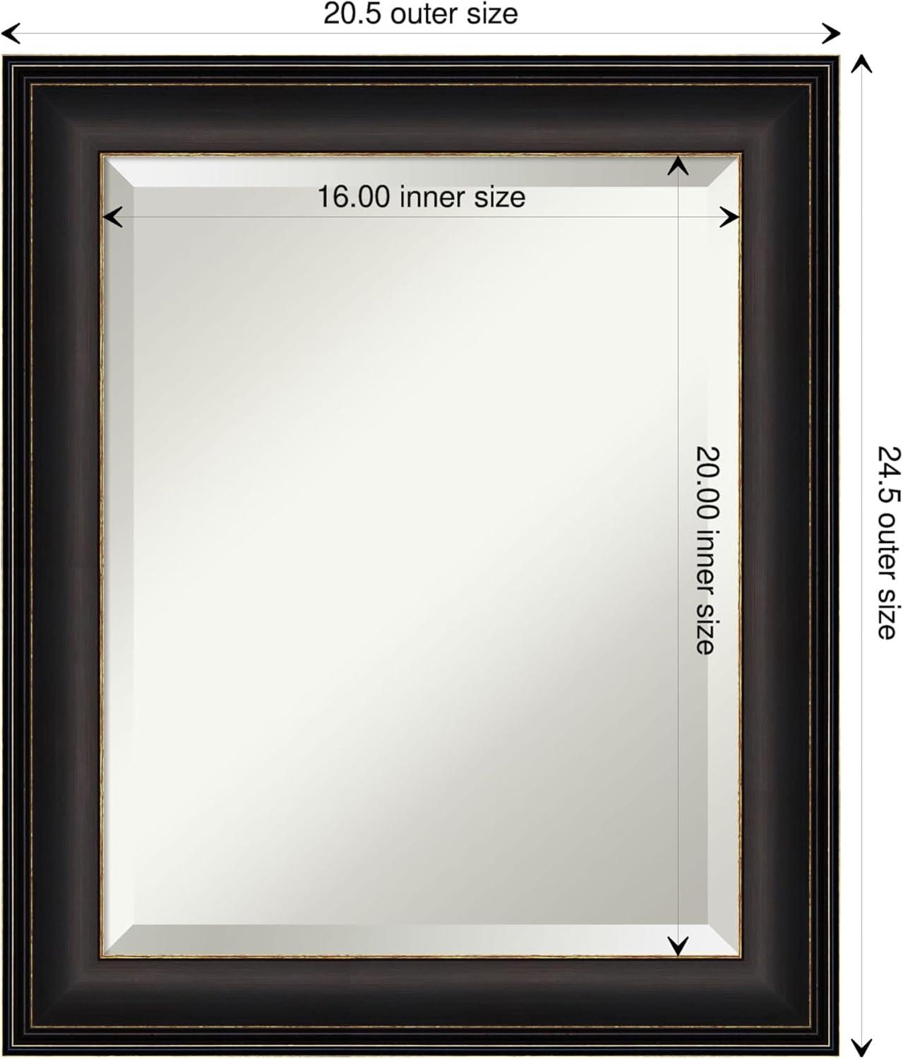Amanti Art 20" x 24" Trio Oil Rubbed Framed Bathroom Vanity Wall Mirror Bronze: Modern Rectangle Beveled, Wall Mount, Polystyrene Frame